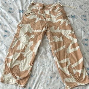Anthropolgie Tan and White Camouflage Cargo Pants